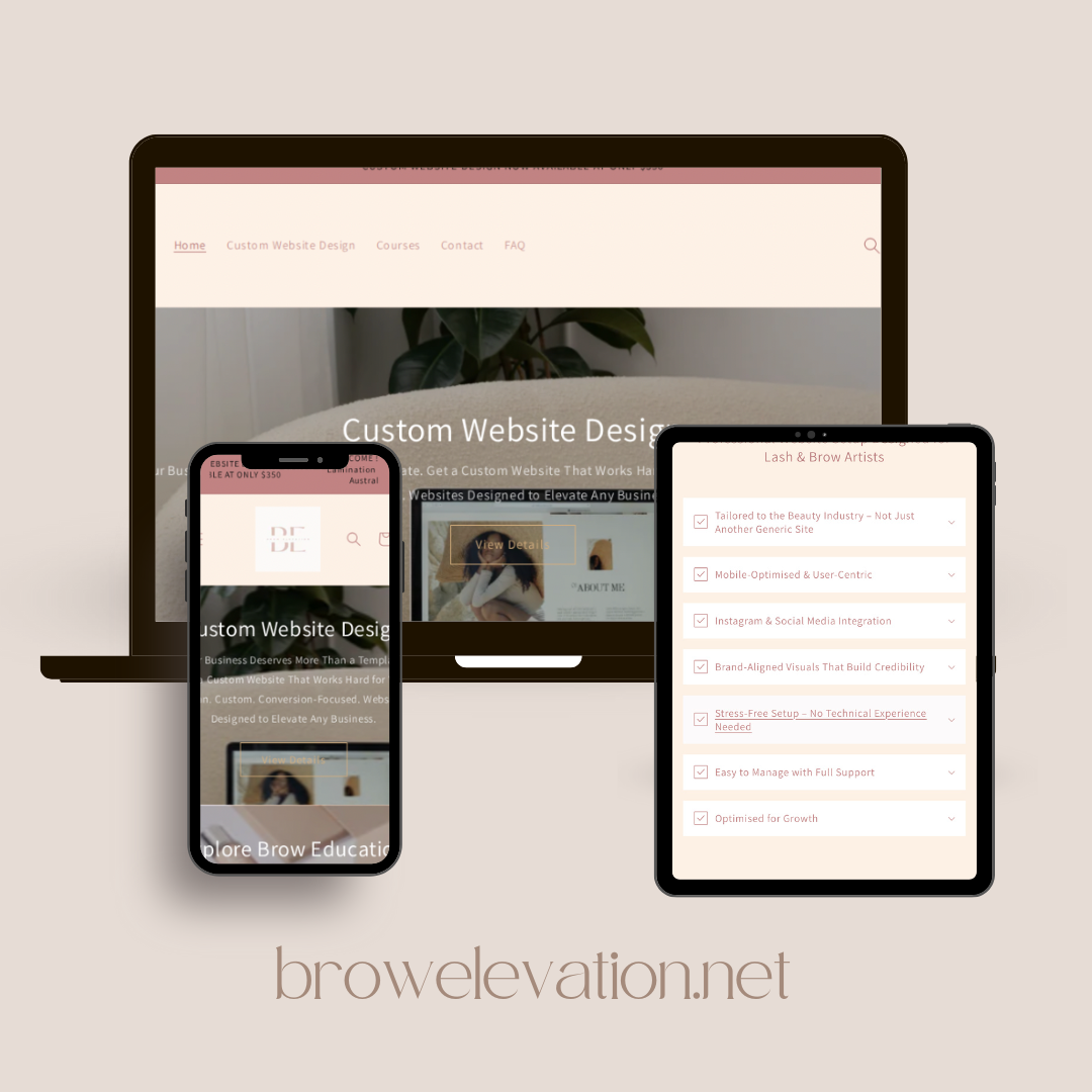 Website Elevation 💼 CUSTOM SHOPIFY WEBSITE DESIGN - LAUNCH YOUR BROW/ BEAUTY BRAND ONLINE